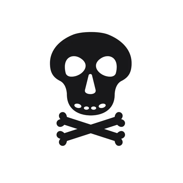 Crâne Avec Icône Noire Sur Fond Blanc — Image vectorielle