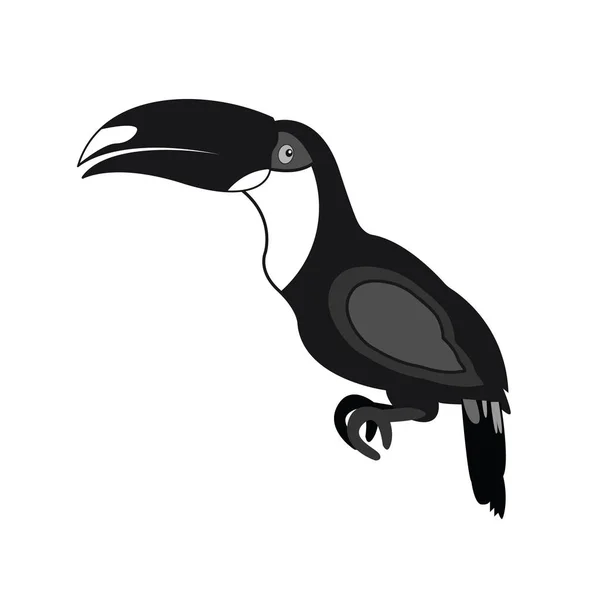 Simbolo Toucan Nero Sullo Sfondo Bianco Singolo — Vettoriale Stock