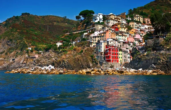 Cique Terre - Riomaggiore. Liguria, İtalya, Avrupa. Akdeniz. — Stok fotoğraf