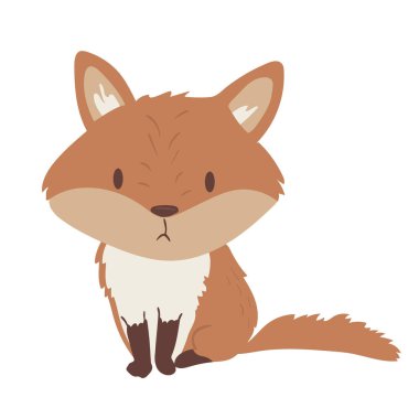 Orman hayvan vektör izole karikatür küçük tilki ile. İyi baskı kartı iliþtirin çocuklar aksesuarlar için