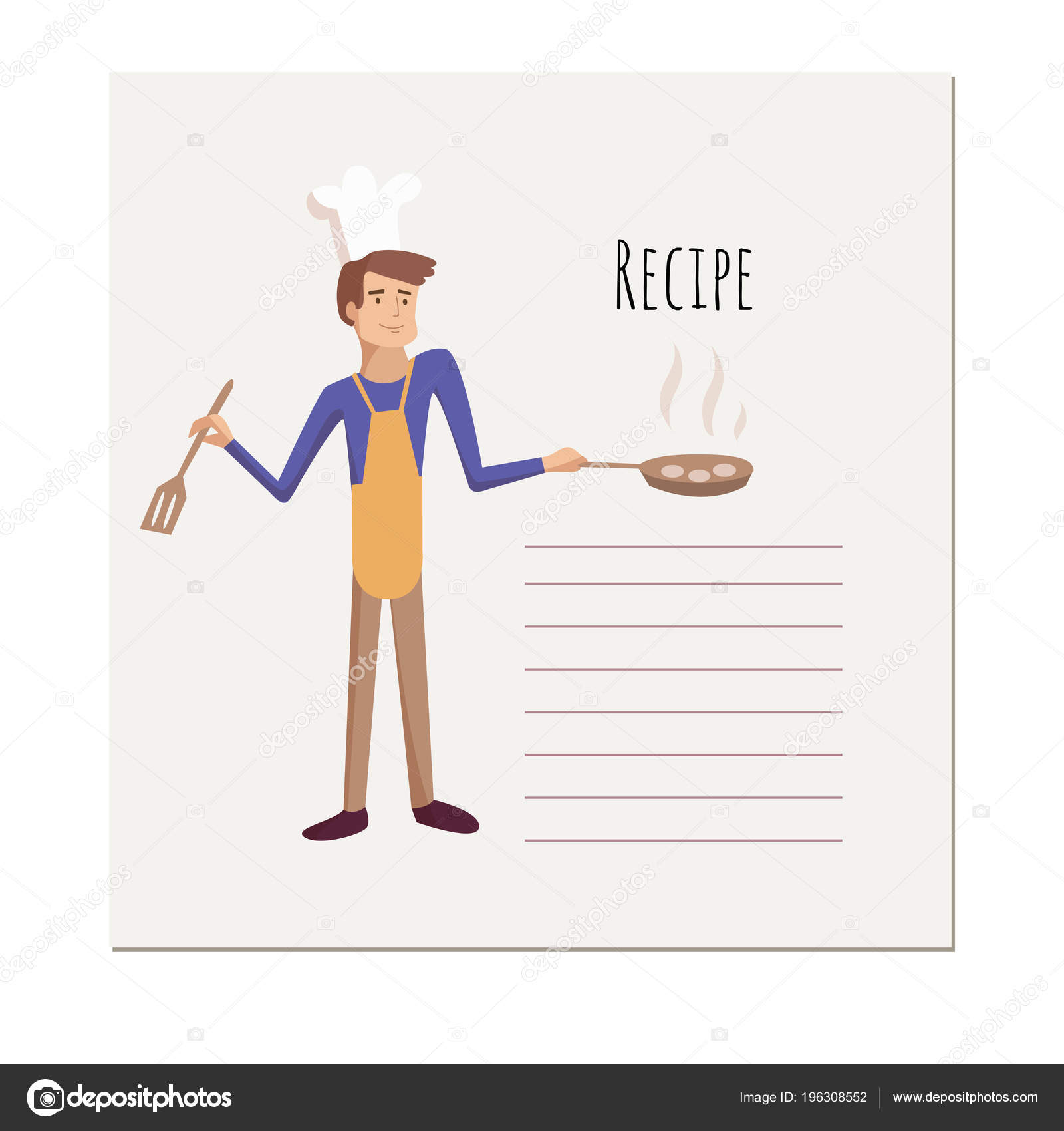 Banner Sticker Note Recipe Cooking Man Cooks Character Kitchen Tools Stock  Vector Image by ©masha2003 #196308552