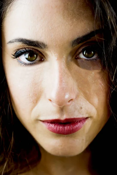 Rostro Mujer Hermosa Sobre Fondo Blanco — Foto de Stock