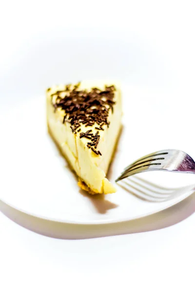 Порція Смачного Шоколадного Торта Білому Тлі — стокове фото