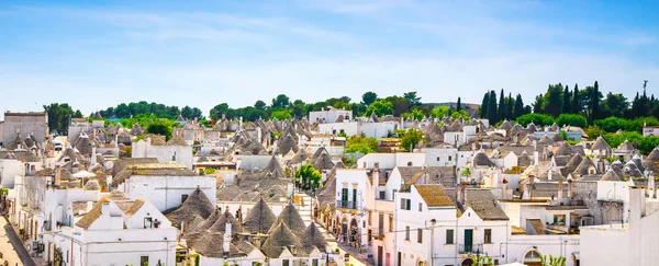 Trulli Von Alberobello Typischen Häusern Panoramablick Apulien Italien Europa — Stockfoto