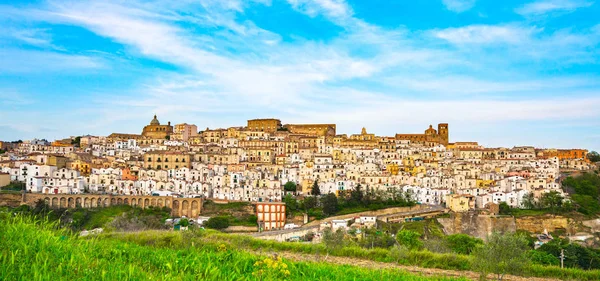 Ferrandina Branco Cidade Velha Panorâmica Vista Matera Província Basilicata Itália — Fotografia de Stock