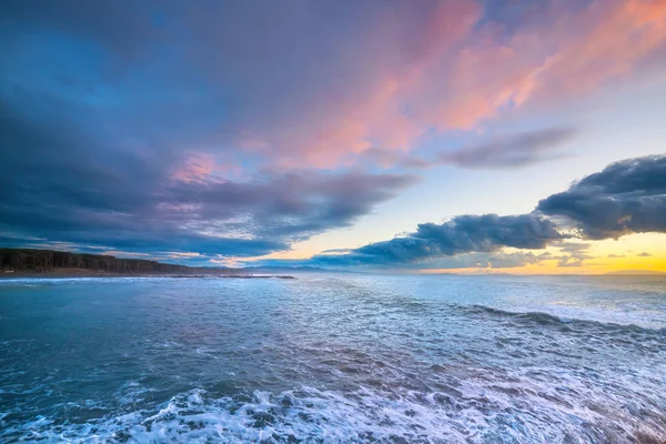 Marina Cecina Praia Costa Maremma Pôr Sol Toscana Itália Europa — Fotografia de Stock