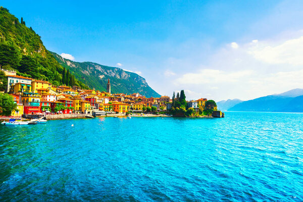 Varenna town in Como lake district. Italian traditional lake village. Italy, Europe.