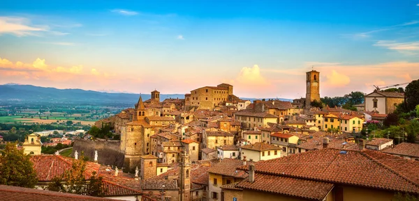 Anghiari Italské Středověká Vesnice Panoramatický Pohled Arezzo Toskánsko Itálie Evropa — Stock fotografie