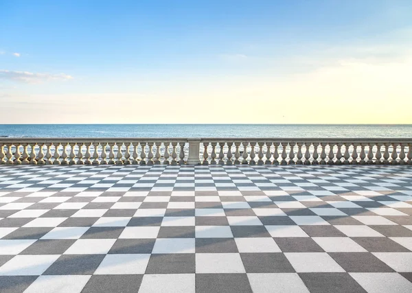 Mascagni Terrazza Terraço Frente Mar Belvedere Pôr Sol Livorno Toscana — Fotografia de Stock