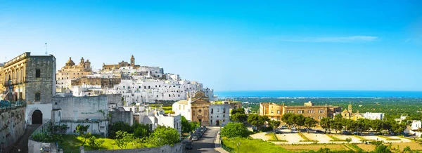 Ostuni White Town Skyline Μπρίντιζι Απουλία Νότια Ιταλία Ευρώπη — Φωτογραφία Αρχείου