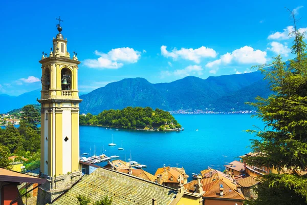 Lago Como Sala Comacina Torre Sineira Trilha Greenway Itália Europa — Fotografia de Stock