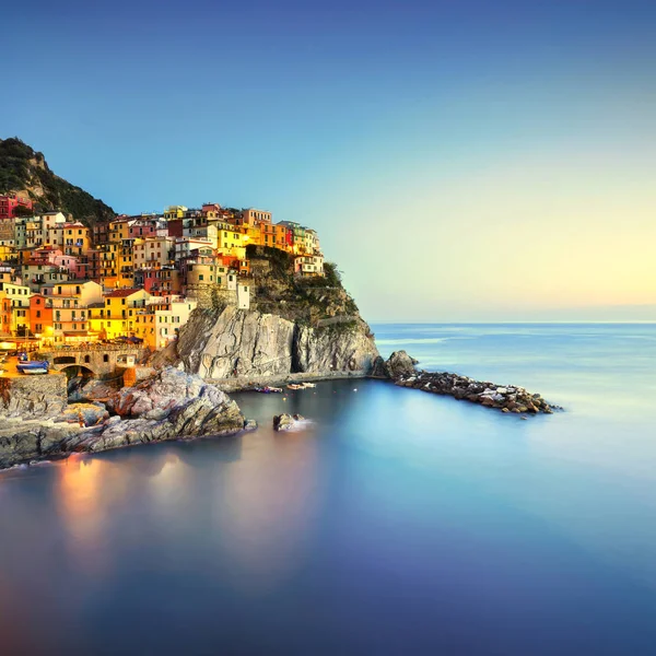 Cliff Kayalar Deniz Deniz Manzarası Beş Topraklarda Cinque Terre Milli — Stok fotoğraf