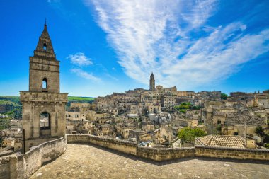 Matera antik kenti i Sassi, Unesco dünya mirasının dönüm noktası. Basilicata, İtalya, Avrupa