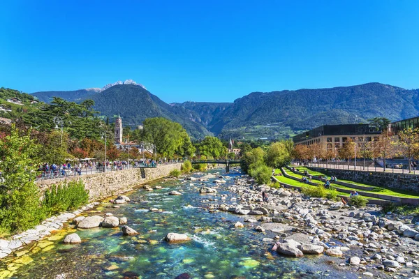 Meran Zuid Tirol Italië September 2018 Passer Rivier Kijk Meran — Stockfoto