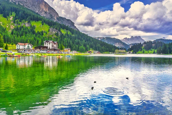 Lago Misurina Montañas Dolomitas Auronzo Cadore Belluno Veneto Italia Europa —  Fotos de Stock