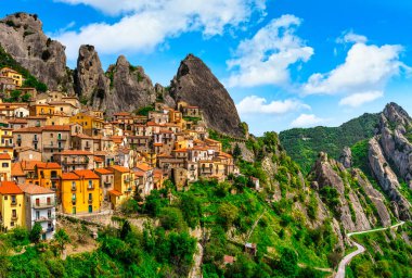 Castelmezzano village in Apennines Dolomiti Lucane. Basilicata, Italy. clipart