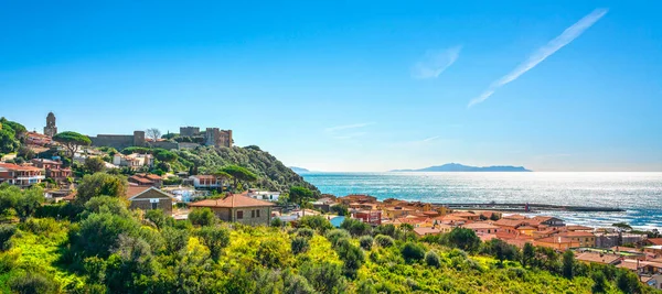 Castiglione Della Pescaia Stara Wioska Panorama Wybrzeża Maremma Toskania Włochy — Zdjęcie stockowe