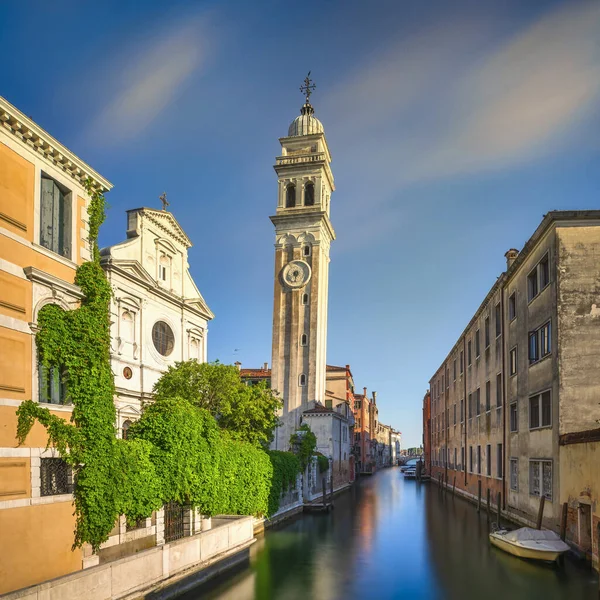 Venedig Solnedgång Stadsbild San Giorgio Dei Greci Kanal Och Kyrka — Stockfoto
