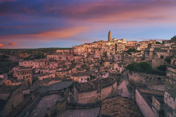 Matera Cidade Antiga Sassi Património Mundial Unesco Marco Basilicata Itália — Fotografia de Stock