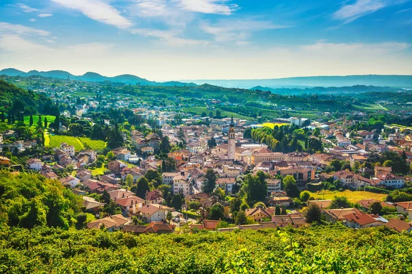 Aldeia Valdobbiadene Vinhas Prosecco Hills Patrimônio Mundial Unesco Veneto Itália — Fotografia de Stock