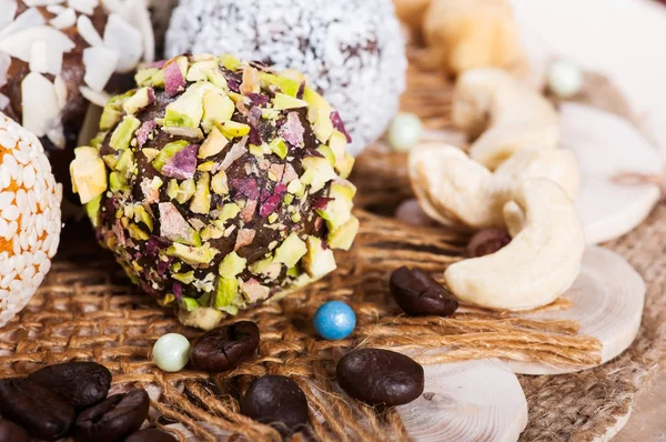 Cukierki Słodkie Dat Orzechy Nerkowca Słodycze Wschodu Fitness Żywności — Zdjęcie stockowe