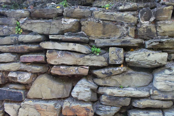 Oude Stenen Muur Met Grote Metselwerk — Stockfoto