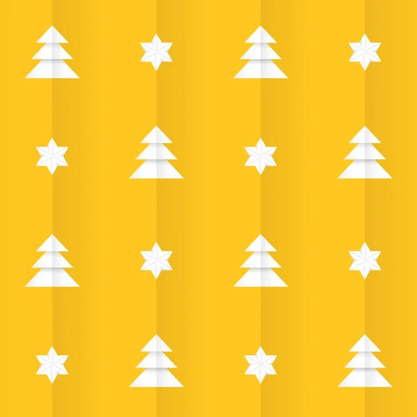 ゴールド オレンジ色 暖かい背景に新年とクリスマスの折り紙スタイルのパターン — ストックベクタ
