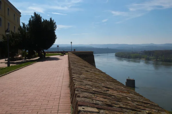 Utsikt Över Donau Från Petrovaradin Fästning Novi Sad Serbien — Stockfoto