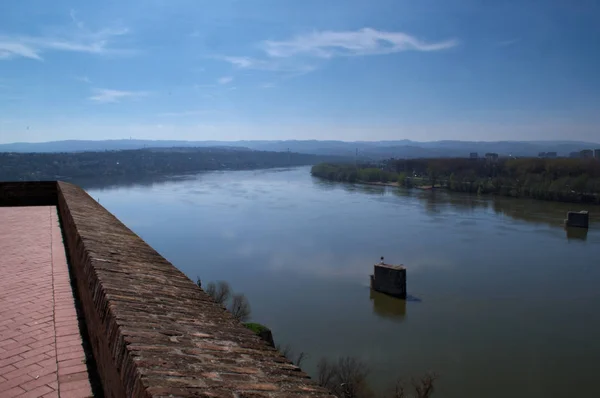 Blick Auf Die Donau Von Der Festung Petrovaradin Novi Sad — Stockfoto