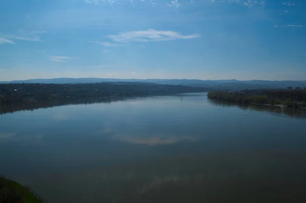 Blick Auf Die Donau Von Der Festung Petrovaradin Serbien — Stockfoto