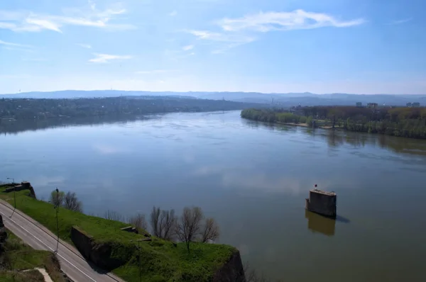 Blick Auf Die Donau Von Der Festung Petrovaradin Novi Sad — Stockfoto