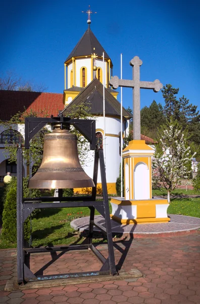 Cloche Croix Devant Église Privina Glava Serbie — Photo