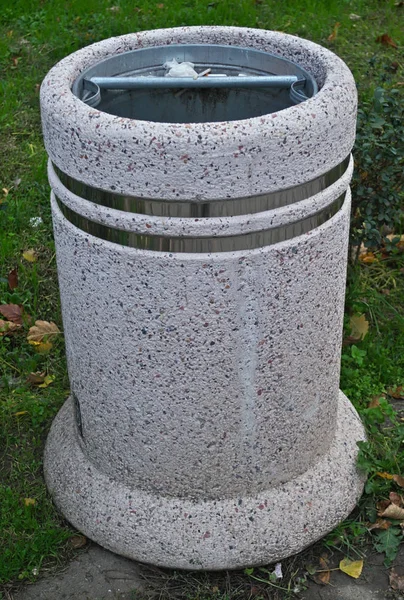 street trash can in novi sad, serbia