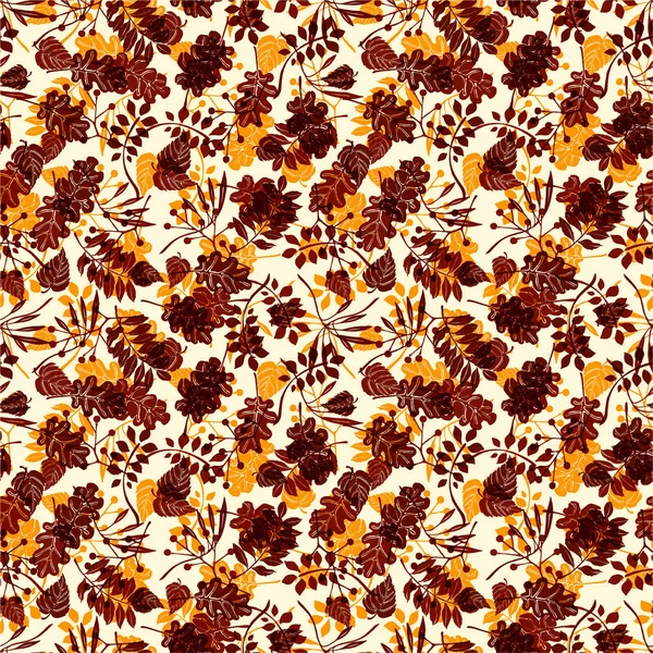 Autumn leaves in cartoon style. Seamless pattern. A cute background. Seasonal banner.