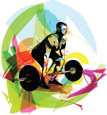 weightlift egzersiz halter vektör çizim ile spor salonunda