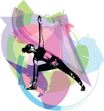 spor giyim vektör ilüstrasyonunda formda genç bir kadın