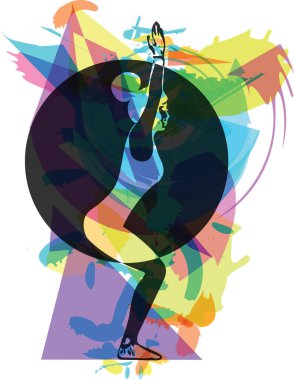 spor giyim vektör ilüstrasyonunda formda genç bir kadın