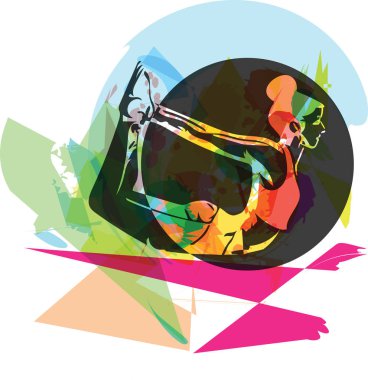 spor giyim vektör ilüstrasyonunda formda genç bir kadın