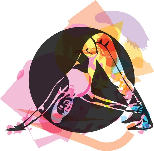 spor giyim vektör ilüstrasyonunda formda genç bir kadın