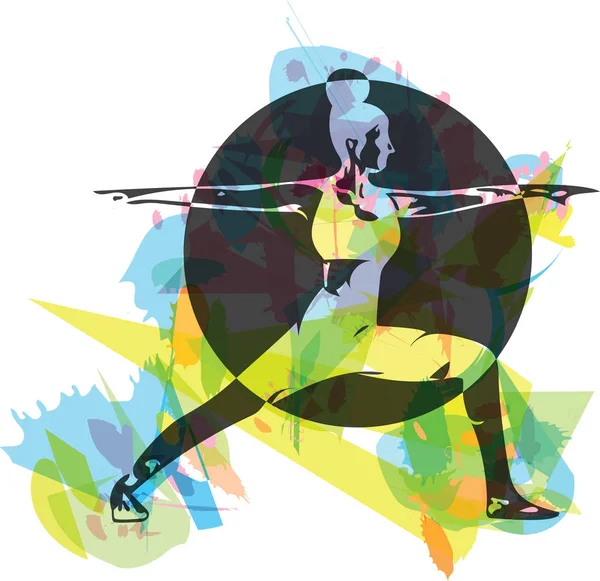 Fit Young Woman Sportswear Vector Illustration — Stock Vector