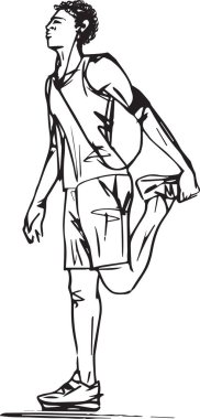 Sketch vektör çizim koşucular germe