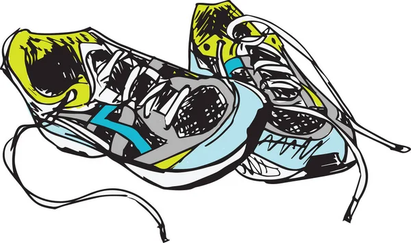 Spor Ayakkabı Vektör Çizim Kroki — Stok Vektör