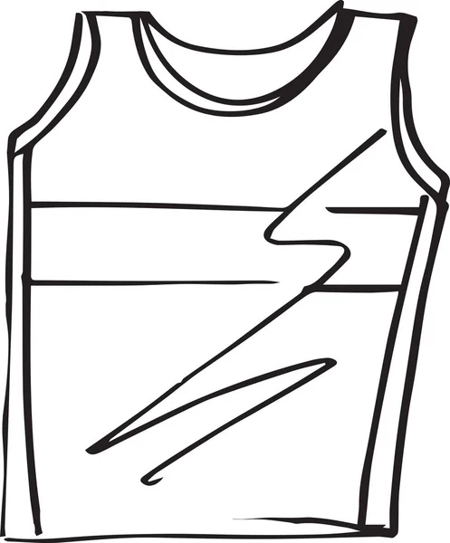 Skiss Shirt Ärmlös Vektorillustration — Stock vektor