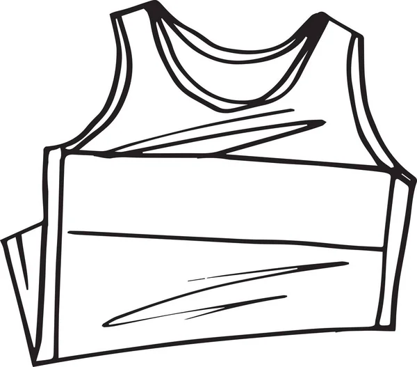 Bosquejo Camiseta Sin Mangas Vector Ilustración — Vector de stock