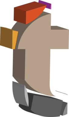 renkli üç boyutlu yazı mektup t