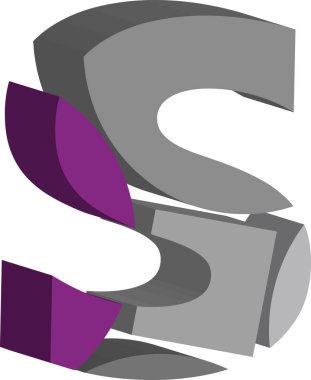 renkli üç boyutlu yazı tipi harf s