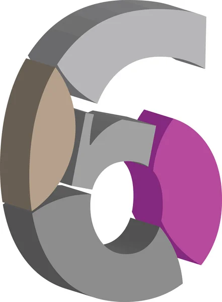 Kleurrijke Driedimensionale Lettertype Nummer — Stockvector