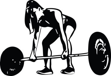 Spor salonundaki kadın, soyut çizgiler vektör çizimi