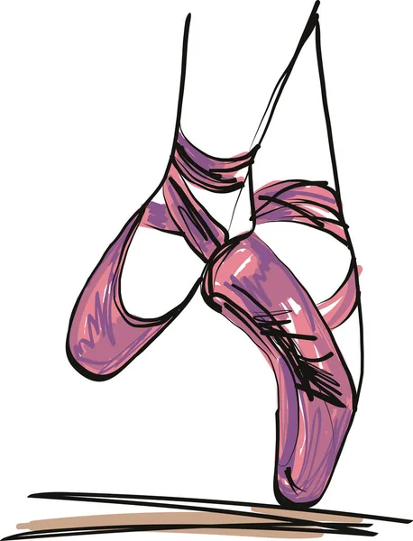 Danse Ballerine Chaussures Ballet Illustration Vectorielle — Image vectorielle