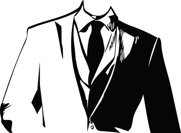 Drawing Elegant Young Fashion Man Tuxedo Posing Vector Illustration — Stock Vector